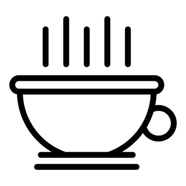 Sıcak çay fincanı simgesi, taslak tarzı