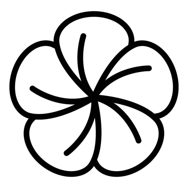 Plumeria kwiat ikona, zarys stylu — Wektor stockowy