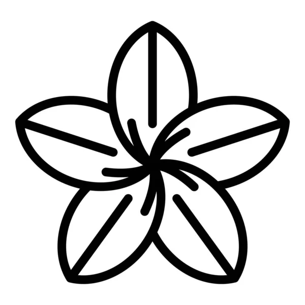 Icône Plumeria arbre, style contour — Image vectorielle