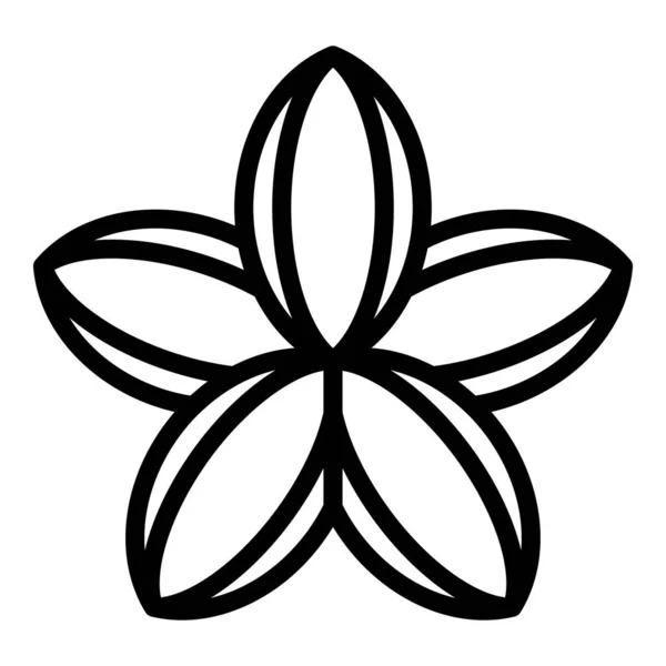 Icône Plumeria rubra, style contour — Image vectorielle