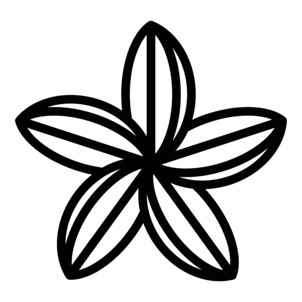 Plumeria ikona botaniczna, styl zarysu — Wektor stockowy