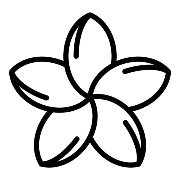 Icône Plumeria aloha, style contour — Image vectorielle