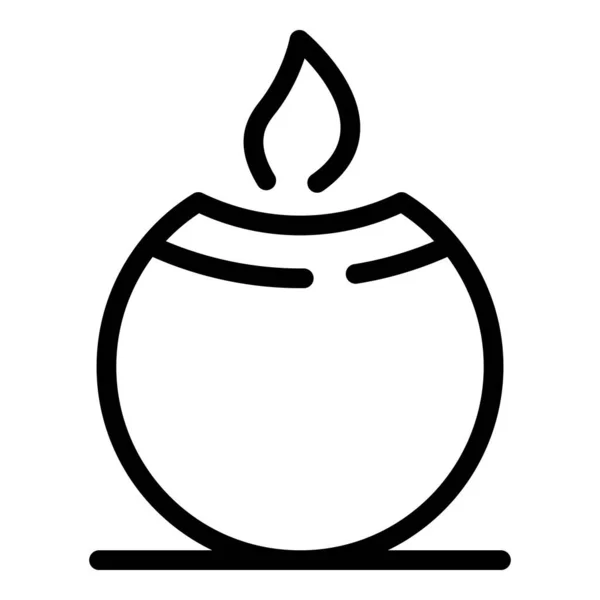 Spa candle icon, outline style — Stock Vector