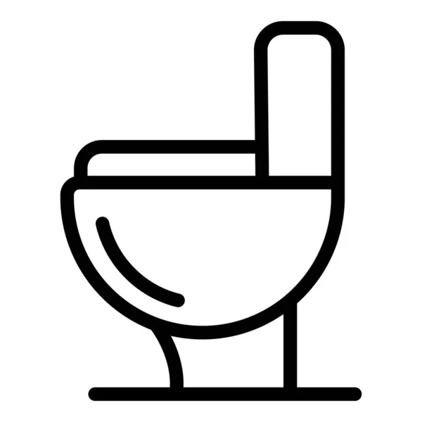 Wohnung Toilette Symbol, Umriss Stil — Stockvektor