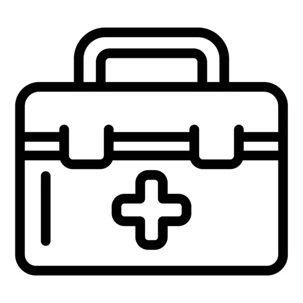 First aid kit icon, outline style — Stock Vector