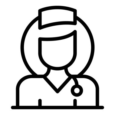 Hastane hemşiresi ikonu, taslak biçimi