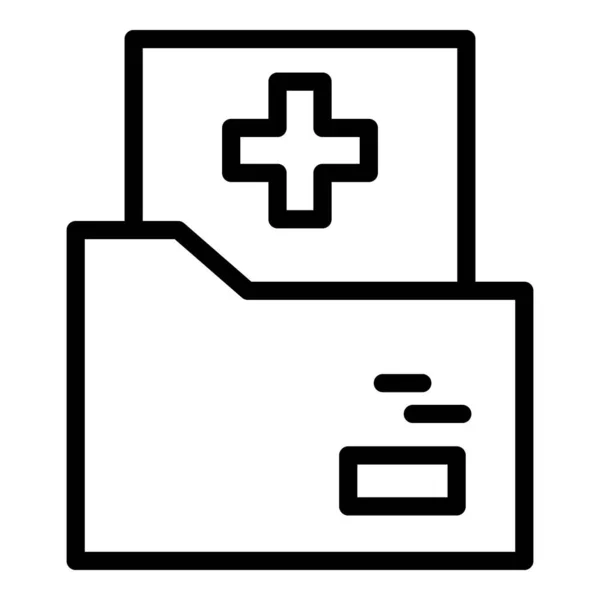 Ikona folderu medycznego rodziny, styl konturu — Wektor stockowy