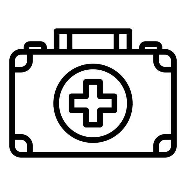 Case first aid kit icon, outline style — Stock Vector