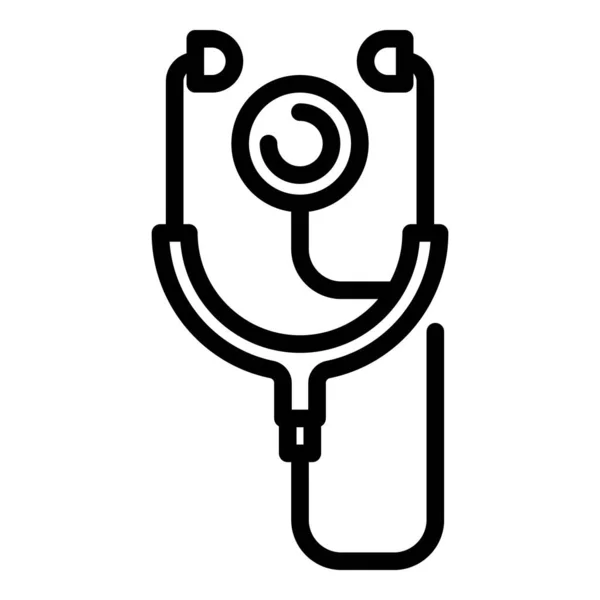 Icona dello stetoscopio della frequenza cardiaca, stile contorno — Vettoriale Stock