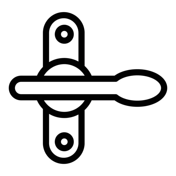 Icono de manija de puerta de metal, estilo contorno — Vector de stock