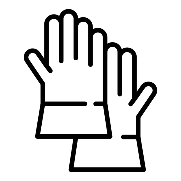Профилактика медицинских перчаток иконка, стиль контура — стоковый вектор