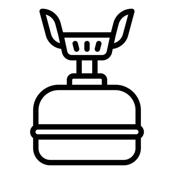 Icône de cuisinière à gaz portable, style contour — Image vectorielle