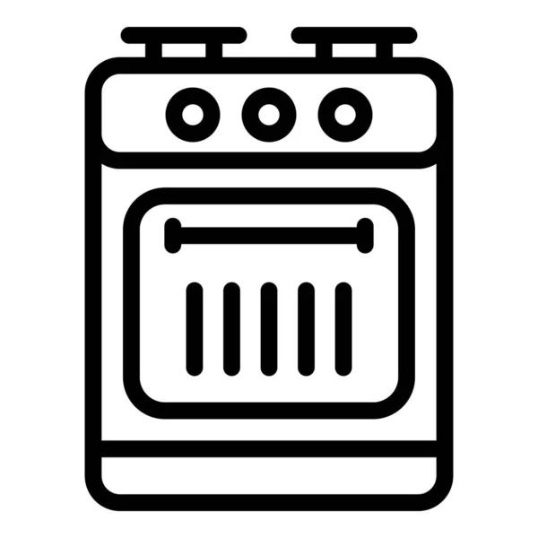Icono de estufa de gas de fuego, estilo de contorno — Vector de stock