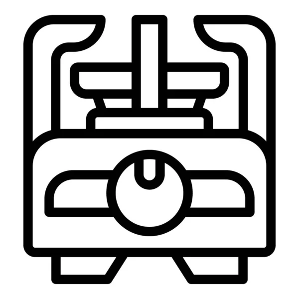 Metalowa ikona pieca gazowego, w stylu konturu — Wektor stockowy