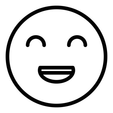 Komik emoji gülümseme ikonu, özet tarzı
