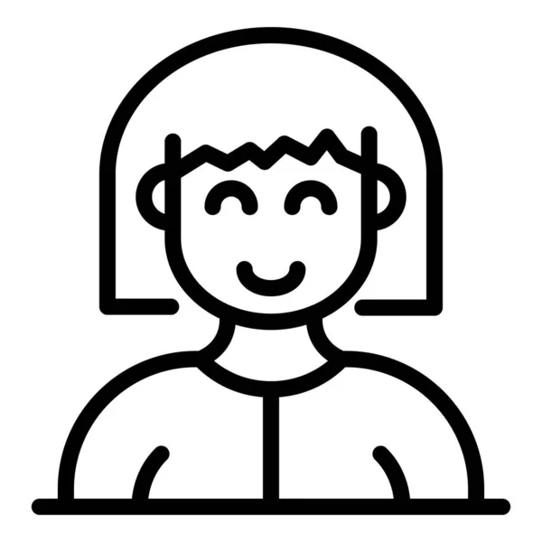 Icono de avatar sonriente, estilo de contorno — Vector de stock