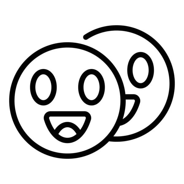 Icono emoji risa moderna, estilo contorno — Archivo Imágenes Vectoriales
