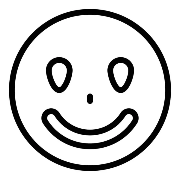 Icône emoji sourire mignon, style contour — Image vectorielle