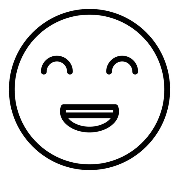 Смешная икона улыбки смайлика, стиль контура — стоковый вектор