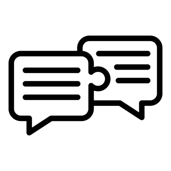 Business collaboration chat conversation icône, style contour — Image vectorielle