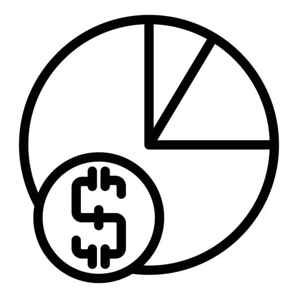 Geschäftszusammenarbeit Tortendiagramm-Symbol, Umrissstil — Stockvektor
