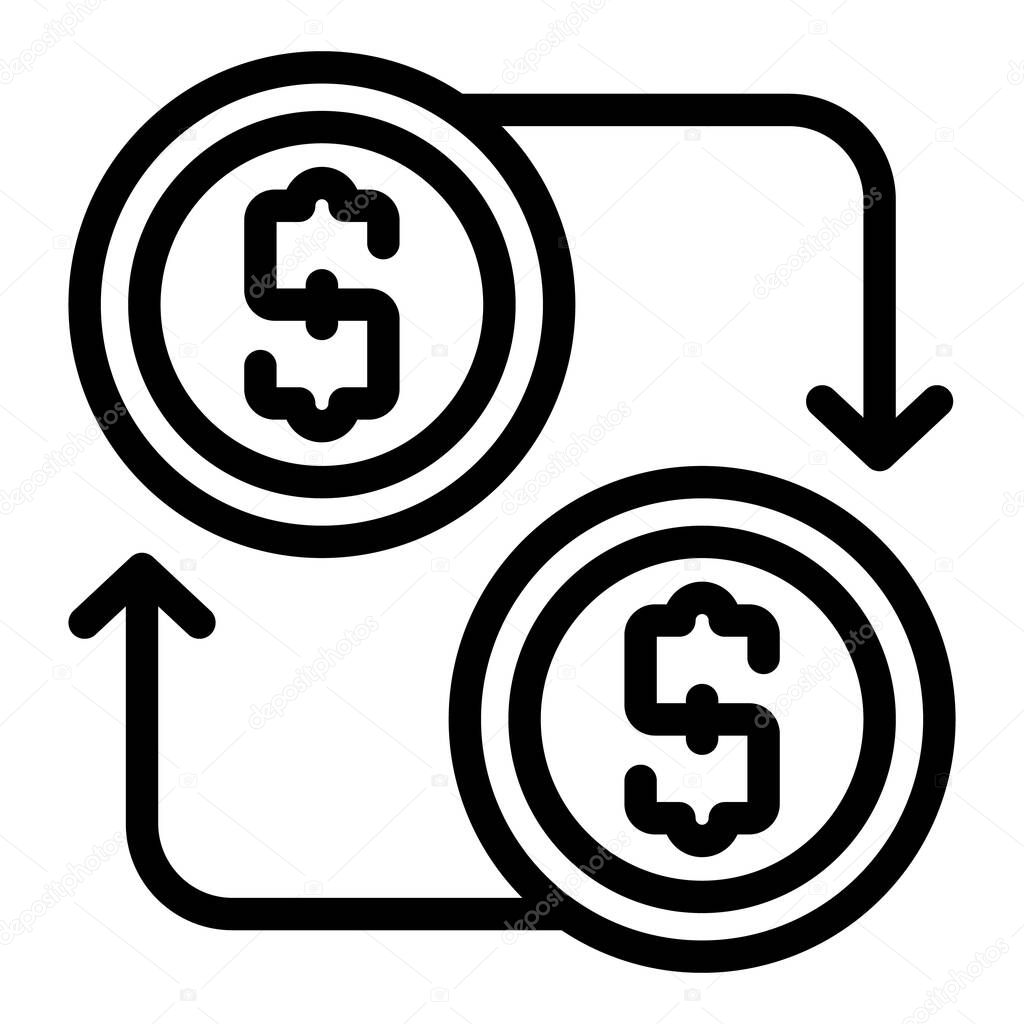 Business collaboration money exchange icon, outline style