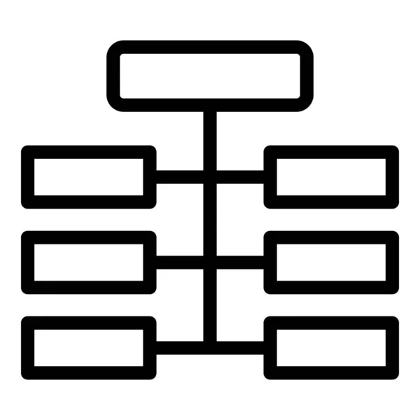 Hierarchia struktúra ikon, körvonalazott stílus — Stock Vector