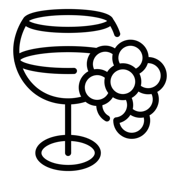 Druivenwijn icoon, omtrek stijl — Stockvector