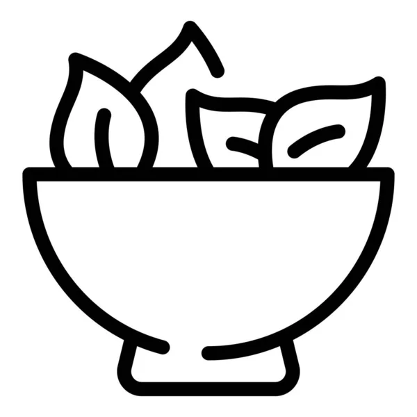 Ícone de tigela de salada, estilo esboço — Vetor de Stock