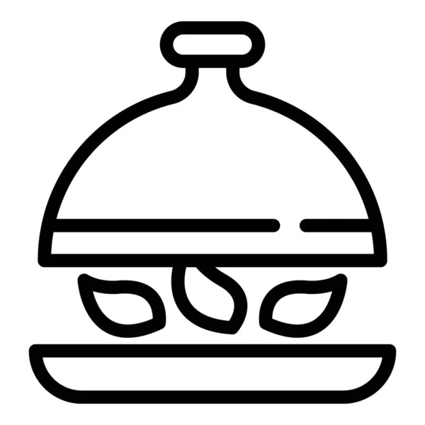 Restaurant meal icon, outline style — Stock Vector