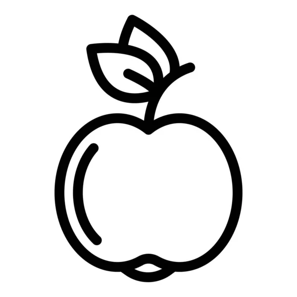 Apfelfrucht-Ikone, Umriss-Stil — Stockvektor