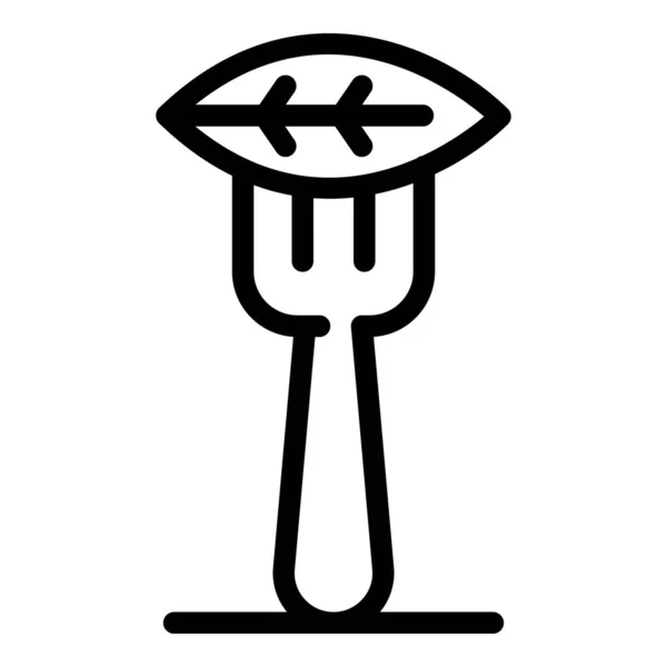 Icono de hoja de tenedor, estilo de contorno — Archivo Imágenes Vectoriales