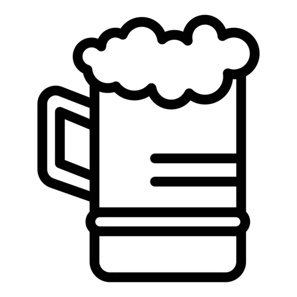 Mug beer icon, outline style — Stock Vector