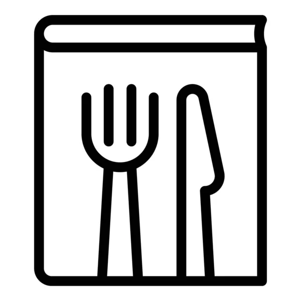 餐厅餐具图标,轮廓风格 — 图库矢量图片
