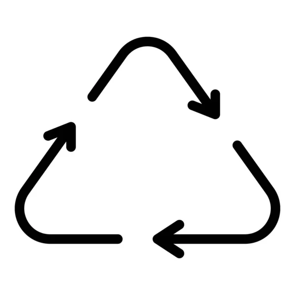 リサイクル三角形のアイコン、アウトラインスタイル — ストックベクタ