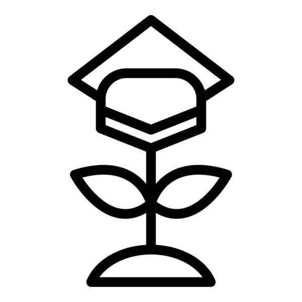 Flower degree icon, outline style — Stock Vector