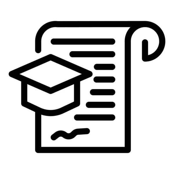 Icono de documento de grado, estilo de esquema — Vector de stock