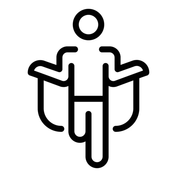 Icono de hombre saltando, estilo de contorno — Vector de stock