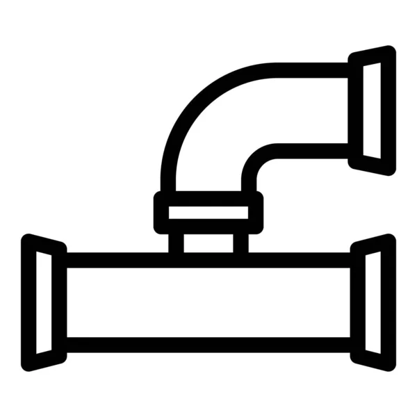 Plumbing pipe icon, outline style — Stock Vector