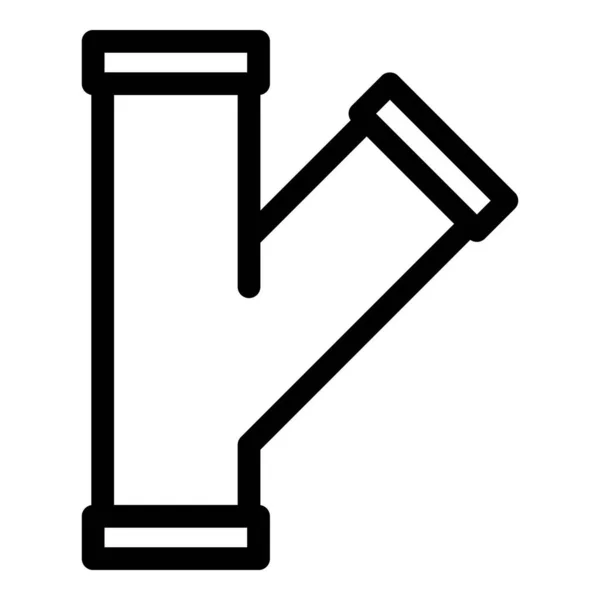 Icono de conexión de tubería, estilo de contorno — Vector de stock