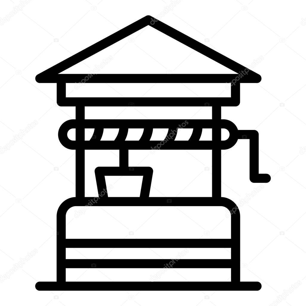 Farm well icon, outline style