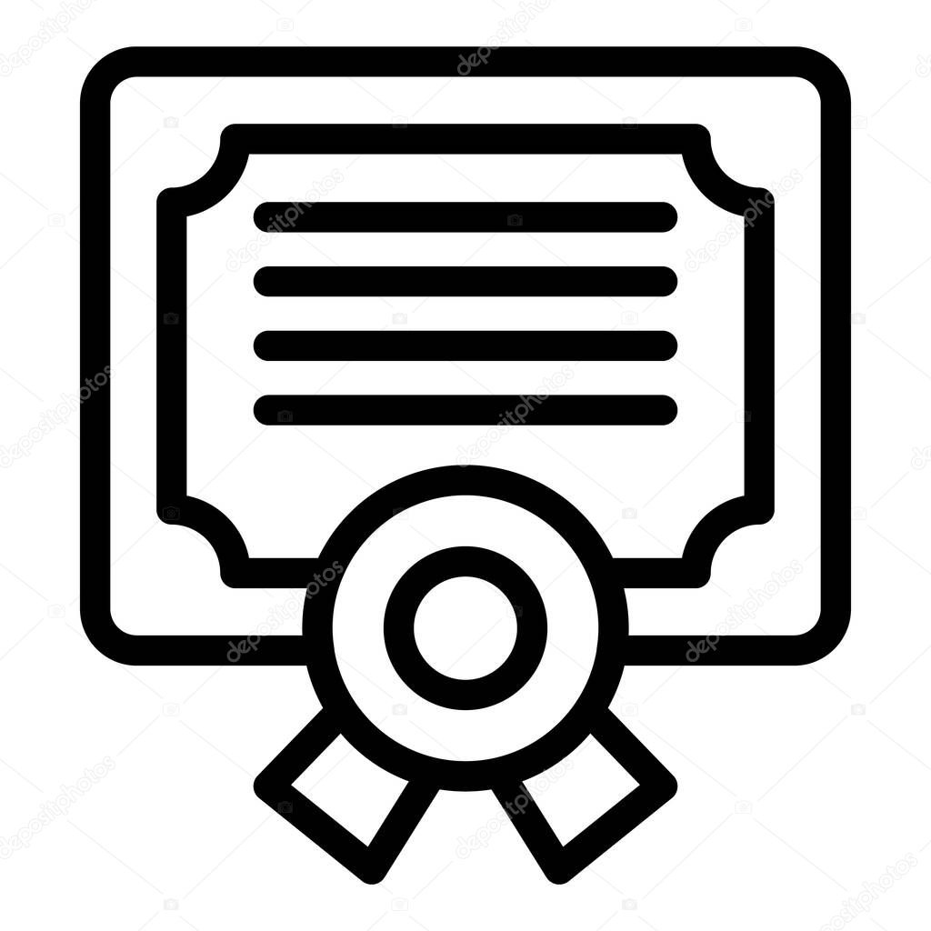 Diploma award icon, outline style