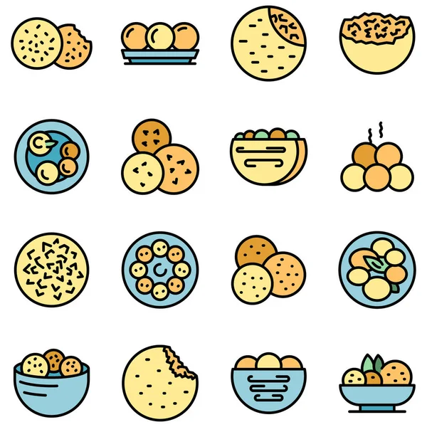 Falafel icônes ensemble vecteur plat — Image vectorielle