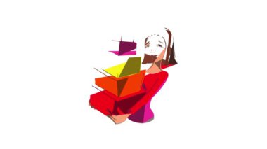 Satın alma simgesi canlandırması olan kız