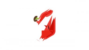 Yağ damlası canlandırmalı kırmızı bidon