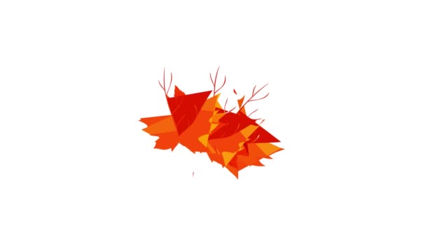 Осіннє листя значок анімації — стокове відео