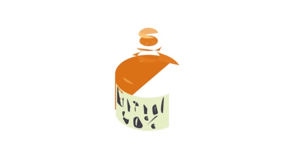 Ethanol in fles pictogram animatie — Stockvideo