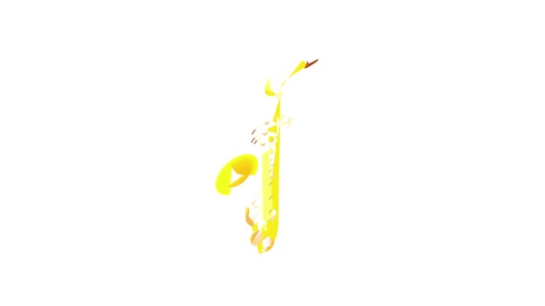 Saxophone icon animation — Stock Video