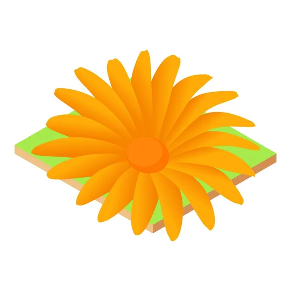 오렌지 꽃 모양의 기하학적 인 스타일 — 스톡 벡터