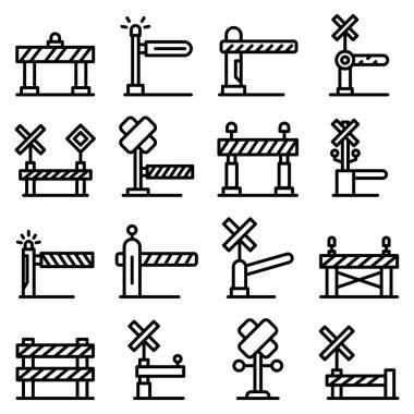 Demiryolu bariyeri simgeleri ayarlandı, ana hat biçimi